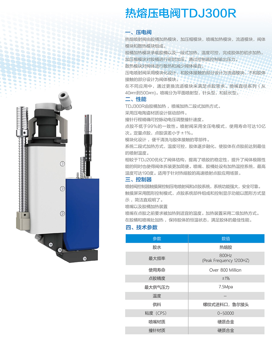 熱熔壓電噴射閥TDJ300R